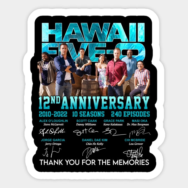 Hawaii Five-0 12nd Anniversary 2022 Thank You Sticker by chancgrantc@gmail.com